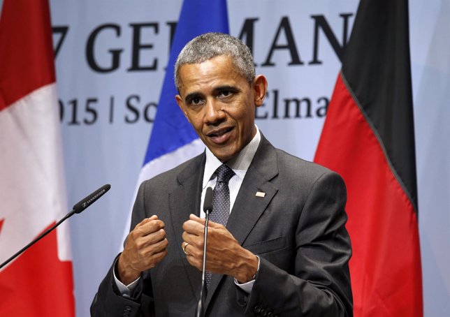 El presidente estadounidense, Barack Obama, durante la cumbre del G-7 en Kruen