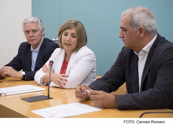 Menacho, García y Ruiz en rueda de prensa en Diputación