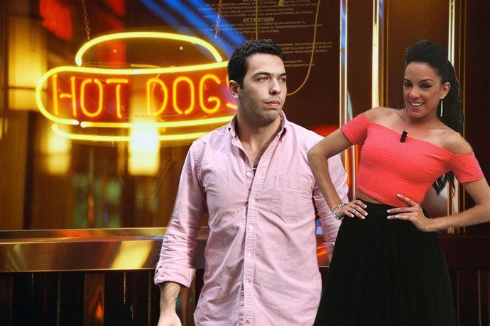 Ca. 1995, Washington, DC, USA --- Hot Dog Sign in Diner Window --- Image by  Roy