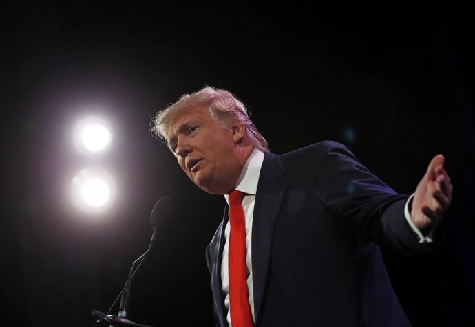 Businessman Trump speaks at the Freedom Summit in Des Moines