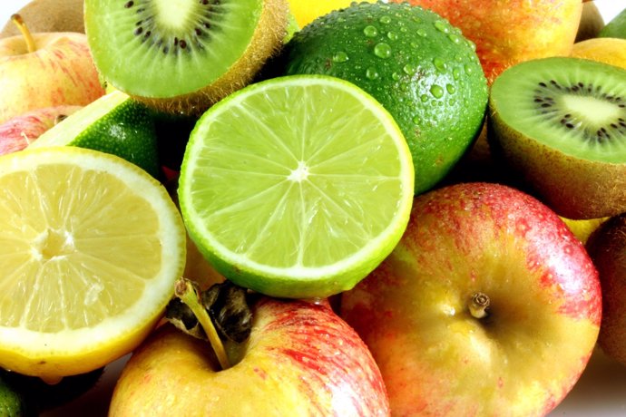 Frutas, cítricos, limón, manzana, lima, kiwi