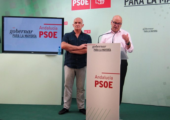 Manuel Fernández (d), acompañado por Rafael Latorre, presenta el plan.