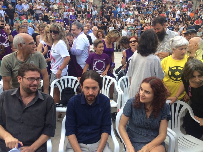 Albano Dante Fachín, Pablo Iglesias, Gemma Ubasart (Podemos)