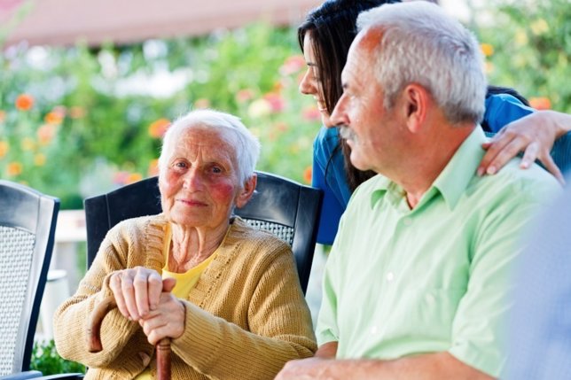 Mayor, anciano, mujer, residencia