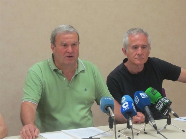 Luis Blanco del Comité de Empresa de Renfe y Alberto Ramos del de Adif.