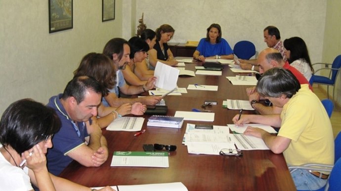 Cobo preside la reunión de la Comisión Provincial de Riesgos Laborales.