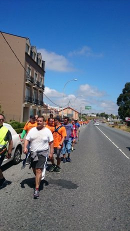 Marcha de trabajadores de Alcoa