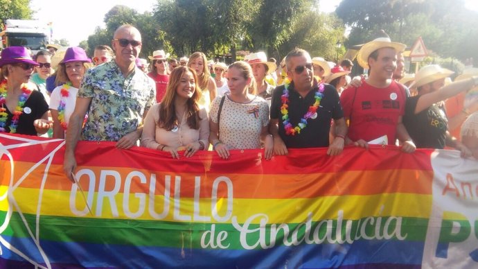 Verónica Pérez en la marcha del Día del Orgullo Lgtbi