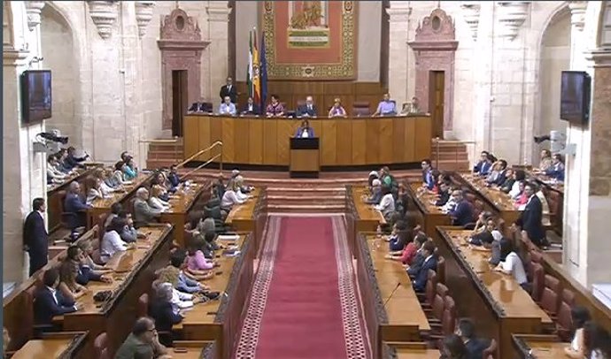 Votación del Pleno del Parlamento de Andalucía durante la sesión de investidura