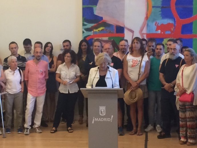 Carmena, en el acto por el Día del Orgullo LGTB