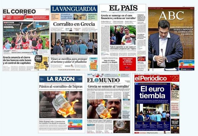 Portadas periódicos 29 de junio