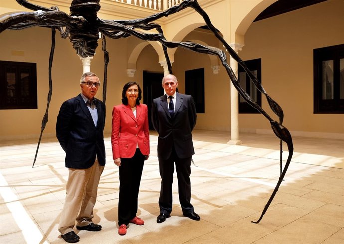 José Lebrero, Rosa Aguilar y Bernard Ruiz-Picasso en el MPM Araña de Bourgeois