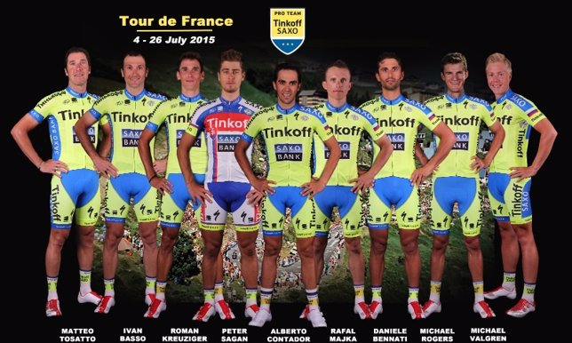 Equipo del Tinkoff-Saxo para el Tour de Francia 2015