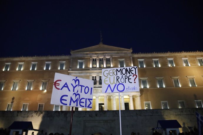 Manifestación en Atenas