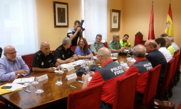 Reunión de seguridad en la delegación del Gobierno de Navarra