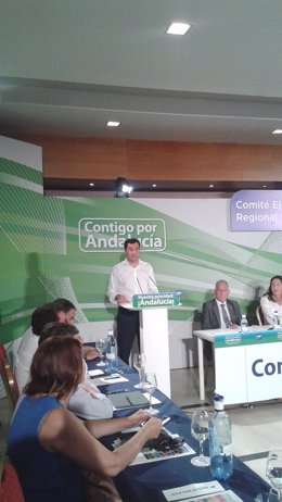 Moreno interviene en la reunión del comite del PP-A en Almería