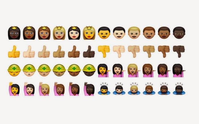 Emoji emoticono emojis multirracial diversidad WhatsApp iOS Android