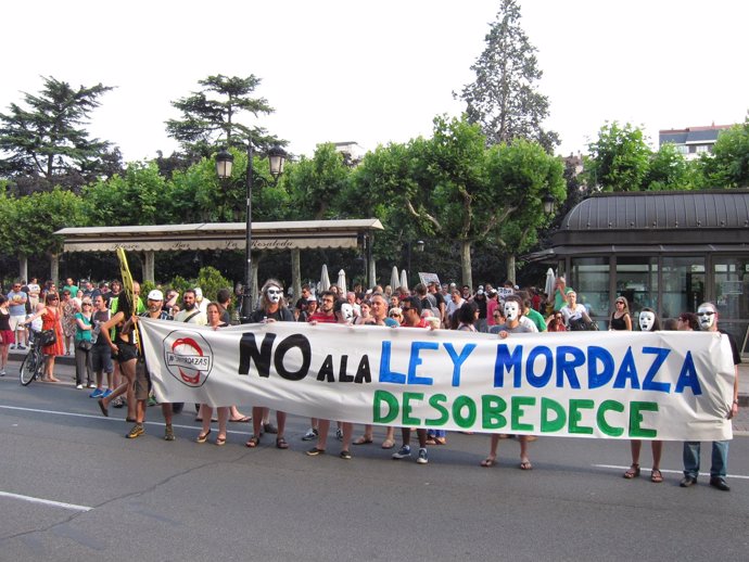 Manifestación contra la Ley Mordaza en Logroño