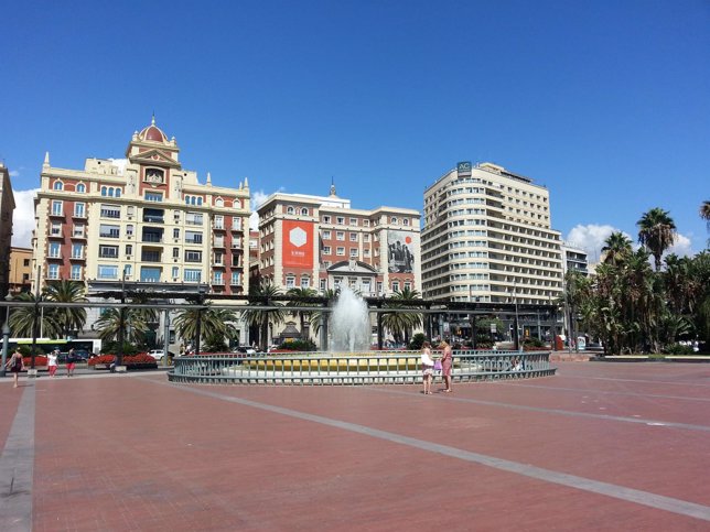 Plaza de la Marina, Unicaja, Hotel, Málaga, centro, turismo, fuente
