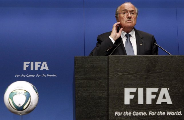 FIFA President Blatter gestures as he addresses a news conference at the FIFA he