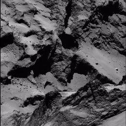 Socavones superficie cometa