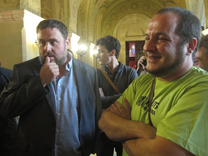Oriol Junqueras (ERC) David Fernández (CUP) (Archivo)