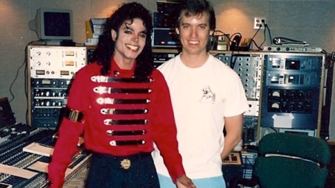In the studio with Michael Jackson.