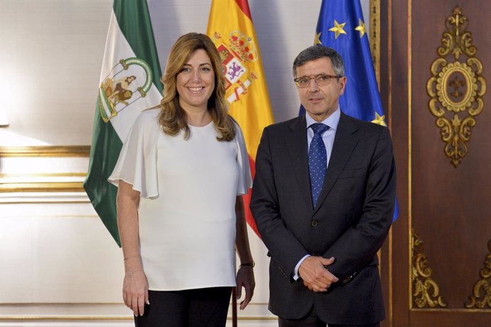 Susana Díaz y Francisco Román, de Vodafone