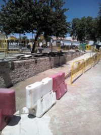Supera.- El Ayuntamiento de Gerena acomete obras en la plaza de San Benito Abad