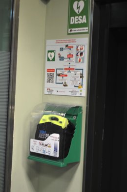 Desfibrilador instalado en la sede de Bantierra en Zaragoza