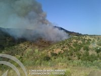 Sucesos.- Declarado un incendio en un paraje de Casabermeja