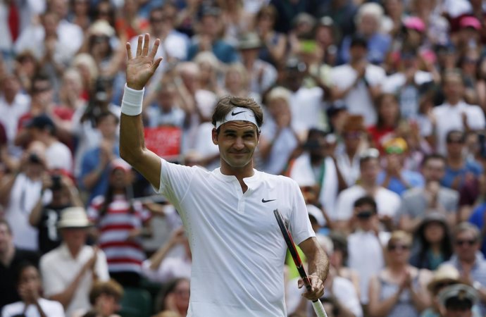 El suizo Roger Federer en Wimbledon