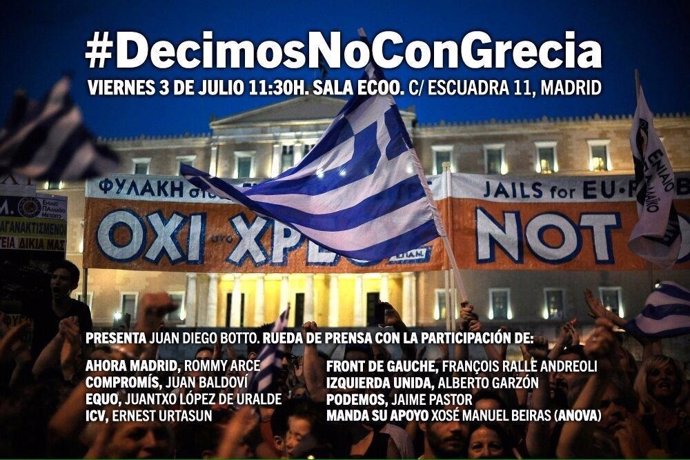 Acto a favor del 'no' en el referéndum de Grecia