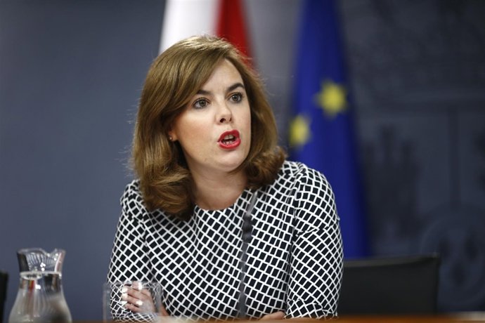 Soraya Santamaría tras el Consejo de Ministros