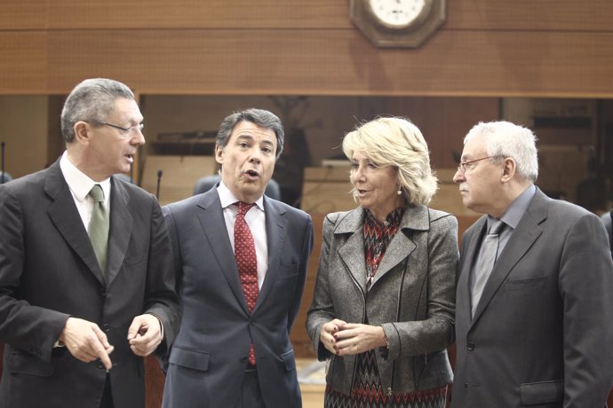 Gallardón, Aguirre, Ignacio González y Leguina en la Asamblea de Madrid