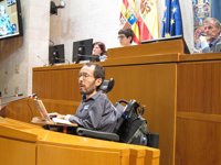 Echenique (Podemos) da su apoyo "puntual" a Lambán