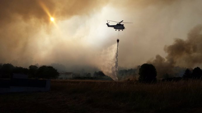 Imagen del incendio de Teo (A Coruña)