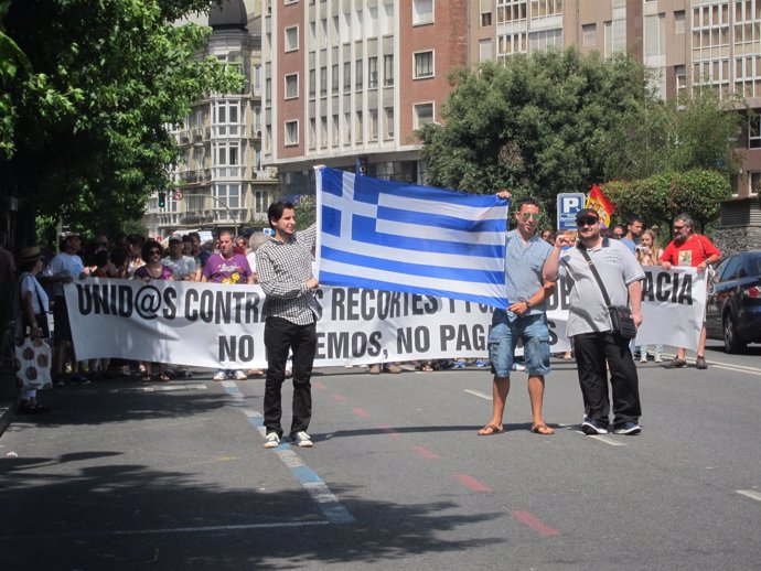 Manifestación de apoyo a Grecia