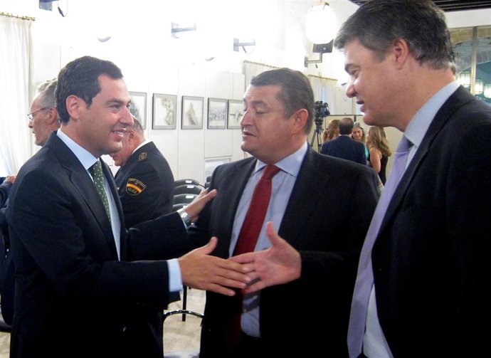 Moreno, Sanz y Roja, en el acto de aniversario del nacimiento de Blas Infante