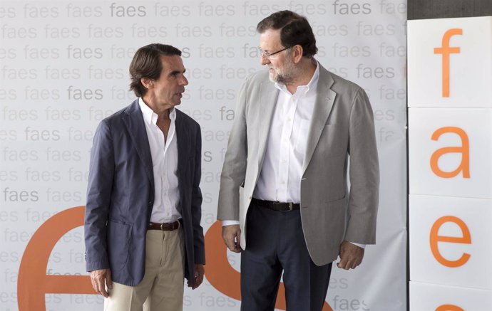 José María Aznar y Mariano Rajoy en la cita anual con el Campus FAES