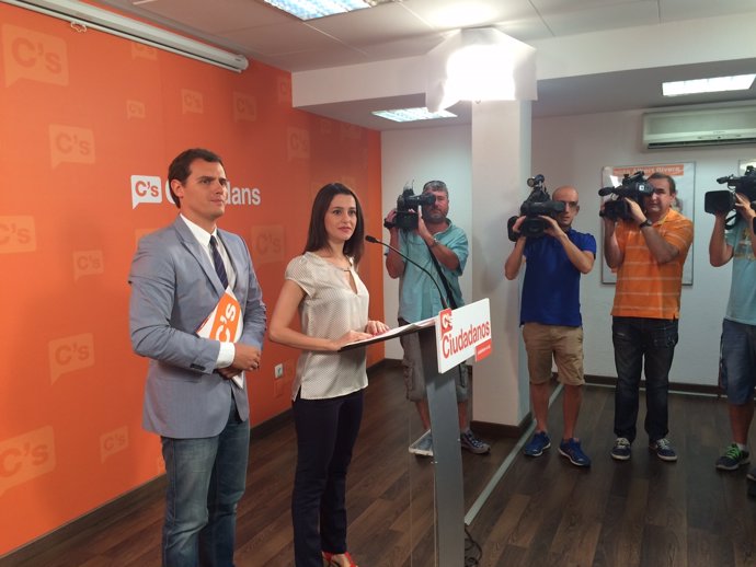 Los candidatos de C's a catalanas y generales, Inés Arrimadas y Albert Rivera