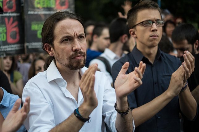 Pablo Iglesias e Íñigo Errejón en un acto de Recortes Cero