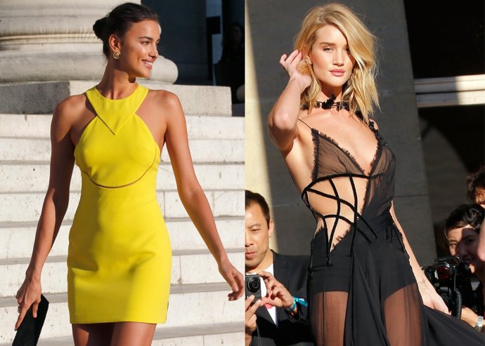 Rosie Huntington-Whiteley deslumbra y eclipsa a Irina Shayk Atelier Versace Pari