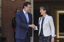 Rajoy con la presidenta de Suiza