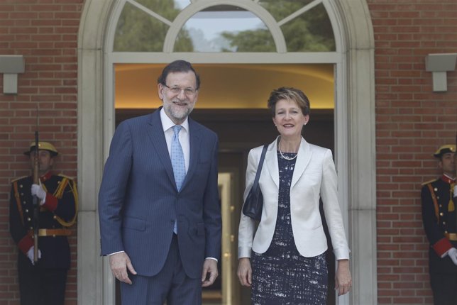 Mariano Rajoy y Simonetta Sommaruga, presidenta de la Federación Suiza