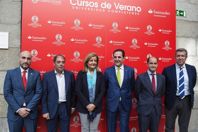 Fátima Báñez, Lorenzo Amor y José Rolando Álvarez en los cursos de El Escorial