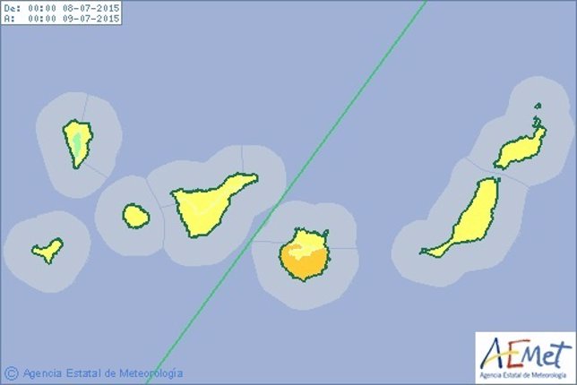 Previsión de la AEMET para Canarias, aviso por altas temperaturas