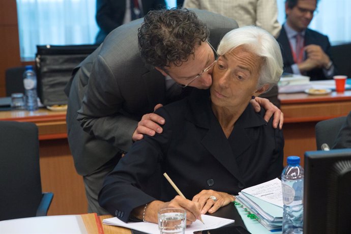 La directora del FMI, Lagarde, y el presidente del Eurogrupo, Dijsselbloem