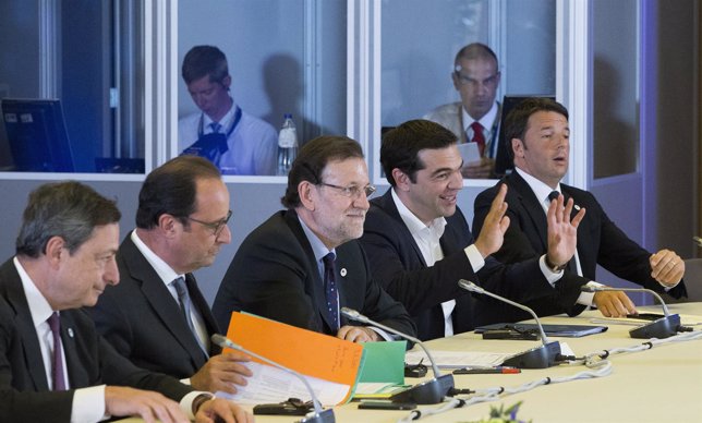 Draghi, Hollande, Rajoy y Tsipras 