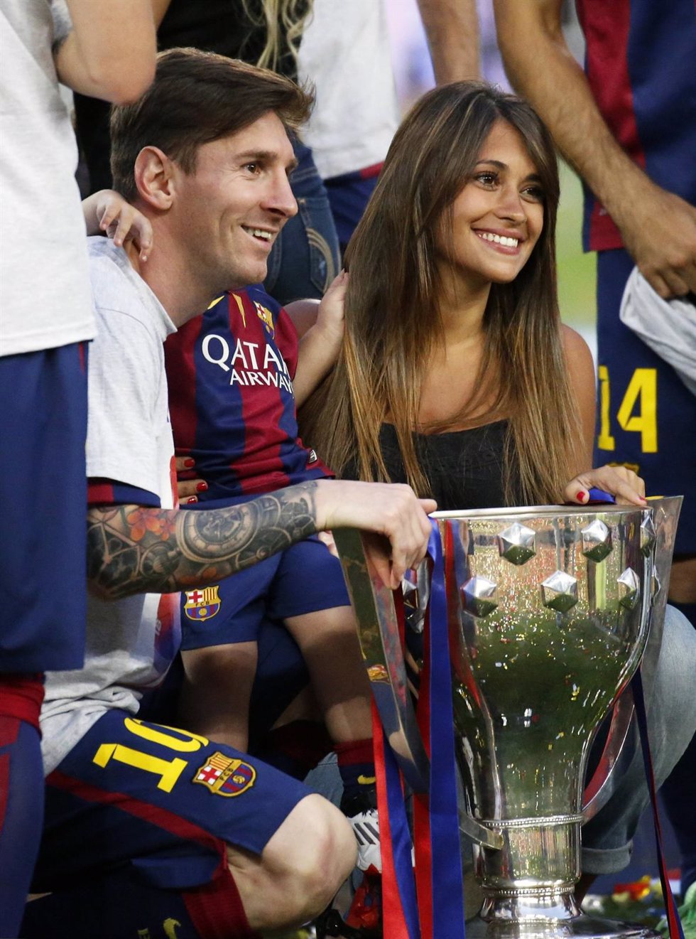 Leo Messi y su mujer (ingresada)